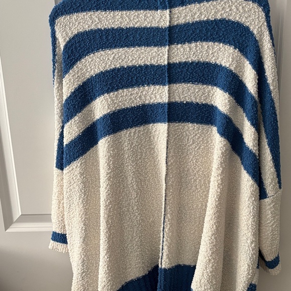 First Love Blue and White Striped Cardigan - Picture 4 of 4